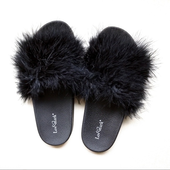LAST ONE‼️S/7, Ultra Fluffy Black Slippers 🖤 - Picture 3 of 7